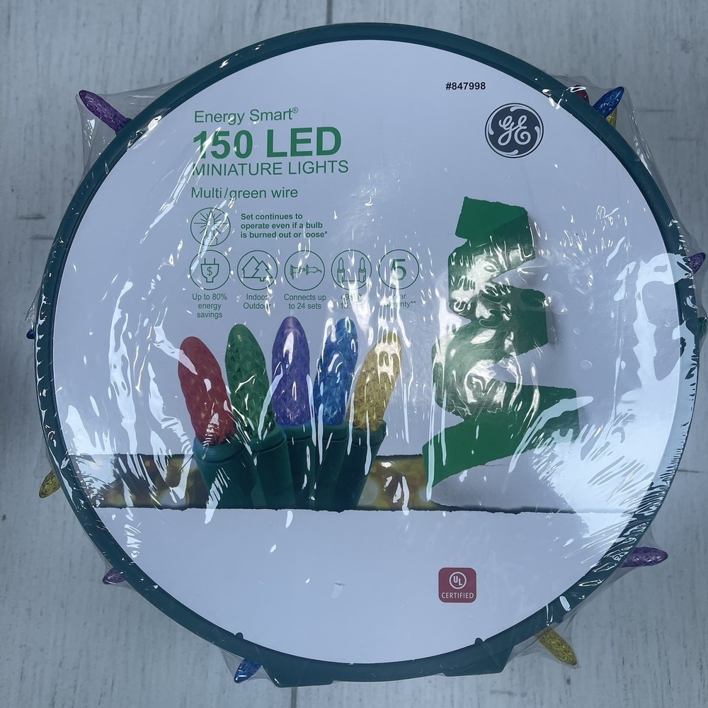 GE Energy Smart 150ct 49.6ft Multicolor MIniature LED Christmas String Light NEW